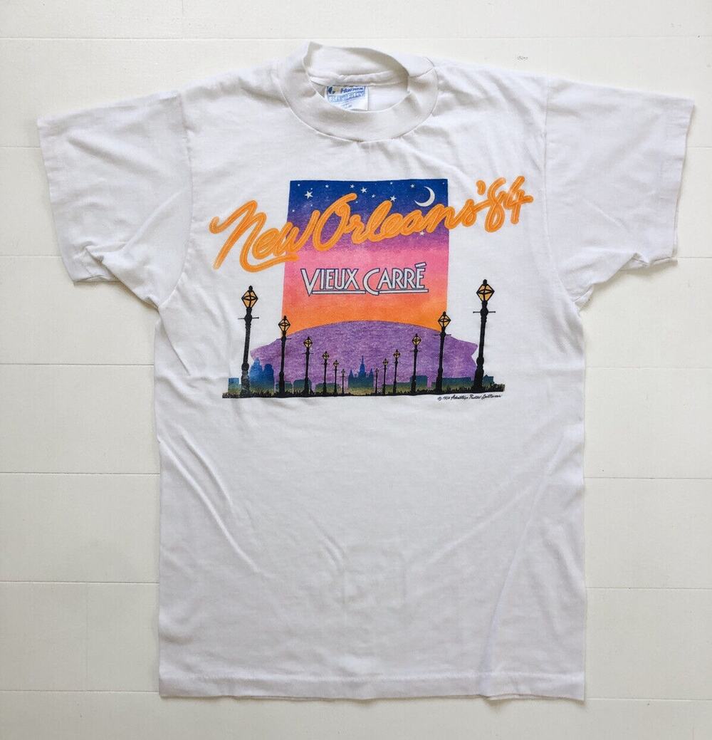 Vintage vieux carre new orleans 1984 80s Single Stitch T-Shirt Small
